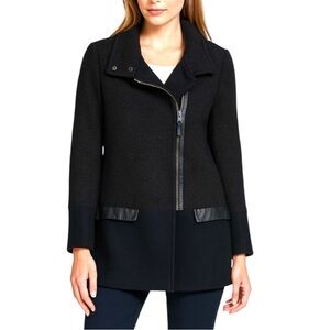 Mackage Berta Coat Medium Gray Black Wool Blend